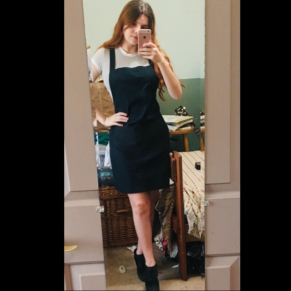 Zara Trafulac Black Jumper Apron Dress 